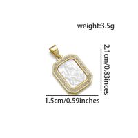 Basic Square Copper Plating Inlay Zircon 18k Gold Plated Charms sku image 6