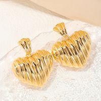 1 Pair Simple Style Heart Shape Plating Alloy Gold Plated Silver Plated Drop Earrings main image 2