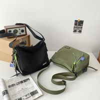 Unisex Nylon Solid Color Basic Square Zipper Shoulder Bag Underarm Bag main image 6