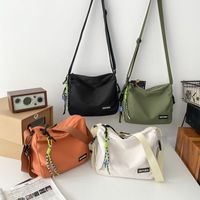 Unisex Nylon Solid Color Basic Square Zipper Shoulder Bag Underarm Bag main image 2