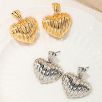 1 Pair Simple Style Heart Shape Plating Alloy Gold Plated Silver Plated Drop Earrings main image 1