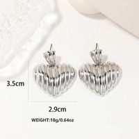 1 Pair Simple Style Heart Shape Plating Alloy Gold Plated Silver Plated Drop Earrings main image 5