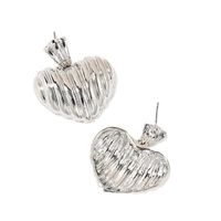 1 Pair Simple Style Heart Shape Plating Alloy Gold Plated Silver Plated Drop Earrings sku image 2