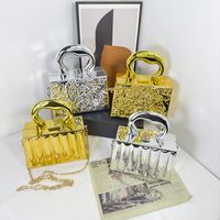 Women's Alloy Solid Color Basic Vintage Style Square Lock Clasp Shoulder Bag Handbag Chain Bag main image 6