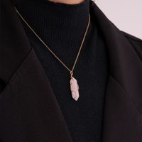 Ig Style Handmade Simple Style Geometric Stainless Steel Natural Stone Pendant Necklace main image 10