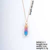 Ig Style Handmade Simple Style Geometric Stainless Steel Natural Stone Pendant Necklace main image 2
