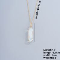 Ig Style Handmade Simple Style Geometric Stainless Steel Natural Stone Pendant Necklace sku image 7