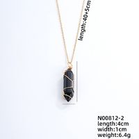 Ig Style Handmade Simple Style Geometric Stainless Steel Natural Stone Pendant Necklace sku image 2