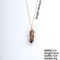 Ig Style Handmade Simple Style Geometric Stainless Steel Natural Stone Pendant Necklace sku image 4