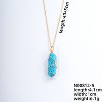 Ig Style Handmade Simple Style Geometric Stainless Steel Natural Stone Pendant Necklace sku image 5