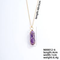 Ig Style Handmade Simple Style Geometric Stainless Steel Natural Stone Pendant Necklace sku image 6