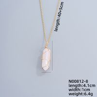 Ig Style Handmade Simple Style Geometric Stainless Steel Natural Stone Pendant Necklace sku image 8