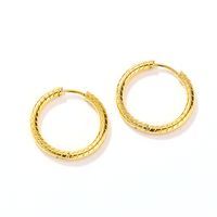 1 Pair Simple Style Round Plating 304 Stainless Steel 14K Gold Plated Hoop Earrings main image 2