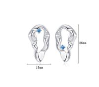 1 Pair Simple Style Geometric Plating Inlay Sterling Silver Zircon White Gold Plated Drop Earrings main image 2