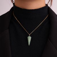 Ig Style Handmade Simple Style Geometric Stainless Steel Natural Stone Pendant Necklace main image 6