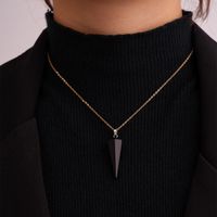 Ig Style Handmade Simple Style Geometric Stainless Steel Natural Stone Pendant Necklace main image 8