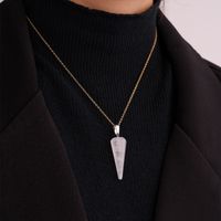 Ig Style Handmade Simple Style Geometric Stainless Steel Natural Stone Pendant Necklace main image 5