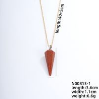 Ig Style Handmade Simple Style Geometric Stainless Steel Natural Stone Pendant Necklace sku image 6