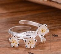Elegant Lady Flower Copper Plating Silver Plated Rings main image 2