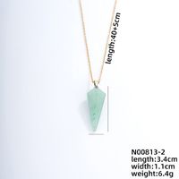 Ig Style Handmade Simple Style Geometric Stainless Steel Natural Stone Pendant Necklace sku image 7