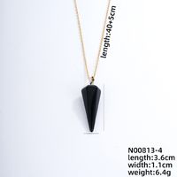 Ig Style Handmade Simple Style Geometric Stainless Steel Natural Stone Pendant Necklace sku image 9