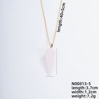 Ig Style Handmade Simple Style Geometric Stainless Steel Natural Stone Pendant Necklace sku image 10