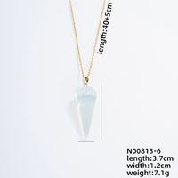 Ig Style Handmade Simple Style Geometric Stainless Steel Natural Stone Pendant Necklace sku image 11