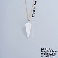 Ig Style Handmade Simple Style Geometric Stainless Steel Natural Stone Pendant Necklace sku image 12