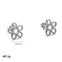 1 Pair Simple Style Flower Plating Stainless Steel 18K Gold Plated Ear Studs main image 2
