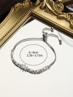 Elegant Bow Knot Copper Inlay Zircon 18k Gold Plated Bracelets main image 2