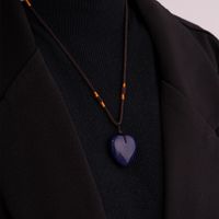Simple Style Heart Shape Natural Stone Cord Natural Stone Unisex Pendant Necklace main image 3
