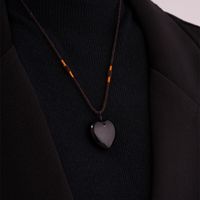 Simple Style Heart Shape Natural Stone Cord Natural Stone Unisex Pendant Necklace main image 4