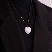 Simple Style Heart Shape Natural Stone Cord Natural Stone Unisex Pendant Necklace main image 7