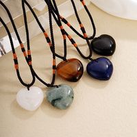 Simple Style Heart Shape Natural Stone Cord Natural Stone Unisex Pendant Necklace main image 1