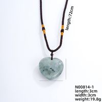 Simple Style Heart Shape Natural Stone Cord Natural Stone Unisex Pendant Necklace sku image 1