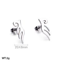 1 Pair Simple Style Solid Color Plating Stainless Steel 18K Gold Plated Ear Studs main image 2