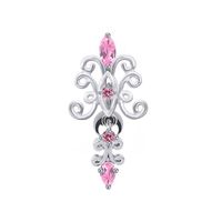 1 Piece Belly Rings Elegant Luxurious Classic Style Heart Shape Wings Butterfly 316 Stainless Steel  Alloy Epoxy Plating Inlay Rhinestones Glass White Gold Plated main image 8