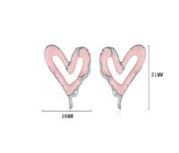 1 Pair Sweet Heart Shape Epoxy Plating Sterling Silver White Gold Plated Drop Earrings main image 2