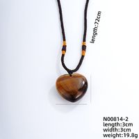 Simple Style Heart Shape Natural Stone Cord Natural Stone Unisex Pendant Necklace sku image 2