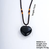 Simple Style Heart Shape Natural Stone Cord Natural Stone Unisex Pendant Necklace sku image 3