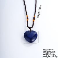 Simple Style Heart Shape Natural Stone Cord Natural Stone Unisex Pendant Necklace sku image 4