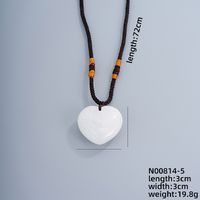 Simple Style Heart Shape Natural Stone Cord Natural Stone Unisex Pendant Necklace sku image 5