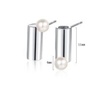 1 Pair Simple Style Solid Color Plating Sterling Silver White Gold Plated Ear Studs main image 2