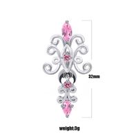 1 Piece Belly Rings Elegant Luxurious Classic Style Heart Shape Wings Butterfly 316 Stainless Steel  Alloy Epoxy Plating Inlay Rhinestones Glass White Gold Plated sku image 5