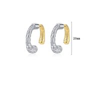 1 Pair Casual C Shape Plating Sterling Silver 24k Gold Plated Silver Plated Earrings main image 2