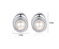1 Pair Simple Style Round Plating Sterling Silver 24k Gold Plated White Gold Plated Ear Studs main image 2