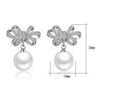 1 Pair Cute Sweet Bow Knot Plating Inlay Copper Pearl Zircon White Gold Plated Drop Earrings main image 2