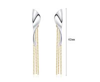 1 Pair Casual Tassel Plating Sterling Silver 24k Gold Plated White Gold Plated Drop Earrings main image 2