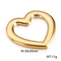 1 Piece Stainless Steel 18K Gold Plated Heart Shape Solid Color main image 2