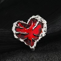 Hip-hop Punk Heart Shape Alloy Silver Plated Unisex Rings main image 3